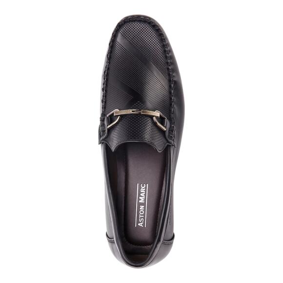 Aston Marc Men\'s Perforated Buckle Bit Loafers Black Size 10 1/2 main image 4